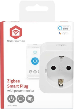 Розумна розетка Nedis Smart Life Zigbee IP21 3680 Вт (ZBP131FWT)