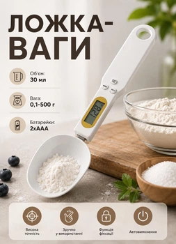 Електронна мірна ложка ваги кухонні ваги ложка з LCD екраном та високою точністю 0.1-500 г
