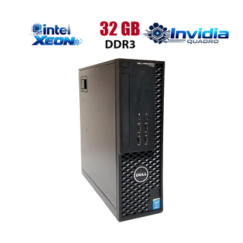 Рабочая станция Dell Precision T1700 Desktop / Intel Xeon E3-1231 v3 (4 (8) ядра по 3.4 - 3.8 GHz) / 32 GB DDR3 / 240 GB SSD / nVidia Quadro P400, 2 GB GDDR5, 64-bit б/у