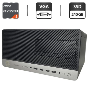 Компьютер HP EliteDesk 705 G4 Tower / AMD Ryzen 5 Pro 2400G (4 (8) ядра по 3.6 - 3.9 GHz) / 4 GB DDR4 / 240 GB SSD / AMD Radeon RX Vega 11 Graphics б/у
