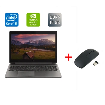 Мобільна робоча станція Б-клас HP zBook 15 G6 / 15.6" (1920x1080) IPS / Intel Core i7-9850H (6 (12) ядер по 2.6 - 4.6 GHz) / 16 GB DDR4 / 256 GB SSD / nVidia Quadro T2000, 4 GB GDDR5, 128-bit / Fingerprint / WebCam / Windows б/в + Подарунок Миша / USB