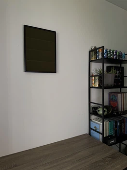 Стенд/панель/дошка для шевронів і патчів, S (30x40см), чорна рамка, смужки хакі