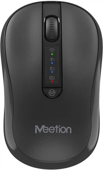 Беспроводная компьютерная мышь MEETION BTM185 двухрежимная бесшумная Bluetooth 5.1 + 2.4 GHz Черная