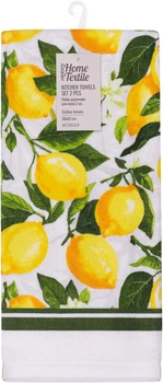 Набор 2 хлопковых полотенца ARDESTO кухонных 38х63 см Sicilian lemons Зеленых (ART3863LM)