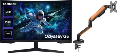 Набор Монитор 32" Samsung Odyssey G5 S32CG550 (LS32CG550EIXUA) + Настольное крепление для монитора ITech LDT63-C012GL 17"-32"