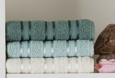 Набор полотенец Gursan Cotton Stripe Micro Deluxe - Green 50*90 (3 шт)