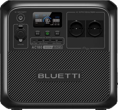 Портативна зарядна станція Bluetti AC180, потужність 1800 Вт, ємність 1152 Вт·год