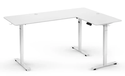 Стіл Hell's Chair White з електричним регулюванням кутовий 180x120 см