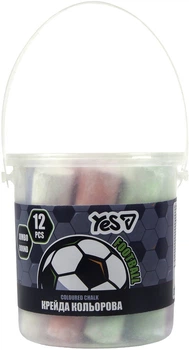 Мел цветной YES Football Jumbo 12 шт в ведре (400565) (5056574470188)