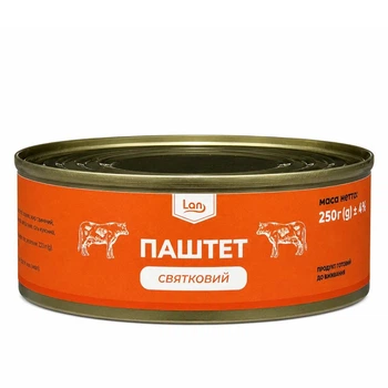 Паштет Праздничный Lan в жестяной банке, 250 г.