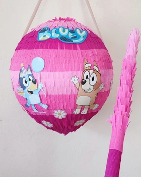 Піньята Малюк Блуї Baby Bluey рожева 40см + палка