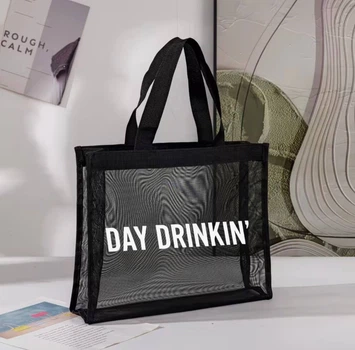 Пляжна сумка Day Drinkin' Чорна 45 х 35 см