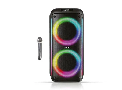 Акустична переносна колонка ZXX-5504 100Вт 2x6.5" 24х24х55 см TWS/FM/USB/TF/BT/REC/LED/1MIC/ДК