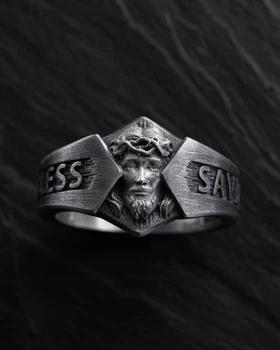 Срібний перстень GOD BLESS, SAVE US Reytel 69041369 20
