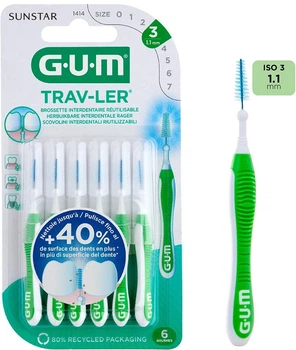 Межзубные щетки GUM Trav-Ler 1.1 мм (7630019900188) – купить