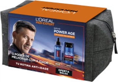 Zestaw do pielęgnacji twarzy L'Oreal Paris Men Expert Power Age Krem do twarzy 50 ml + Serum do twarzy 30 ml + Torebka kosmetyczna (8445098329596)
