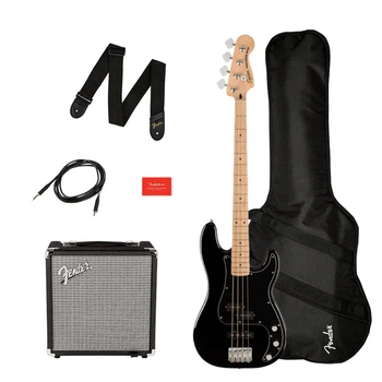 Гитарный набор Squier Fender Affinity Series PJ Bass Start Pack (Black) + комбоусилитель и аксессуары