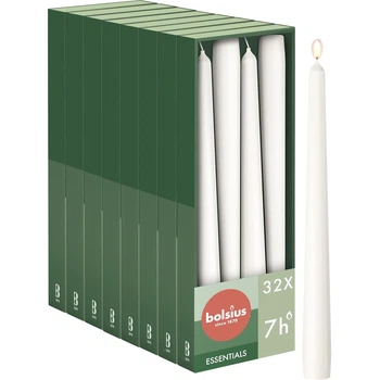 Набор из 32 конических свечей 2,4 x 24,5 см белого цвета Essentials Bolsius
