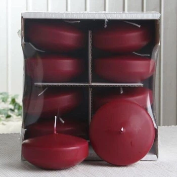 Плавающие свечи, время горения 8 часов, красно-бордового цвета CandleCorner