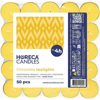 Чайные свечи с цитронеллой, время горения 4 часа, 50 шт. HORECA CANDLES