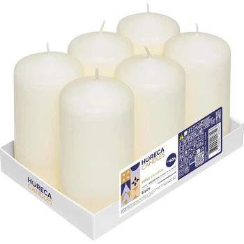 Столбчатые свечи 6 x 12 см, время горения 40 часов HORECA CANDLES