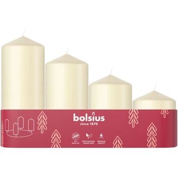 Свечи 4 шт. Bolsius Smooth Pillar