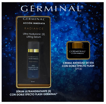 Zestaw do pielęgnacji twarzy Germinal Radiance Serum z kwasem hialuronowym 30 ml + Krem przeciwstarzeniowy Spf 30 15 ml (8430445320371)