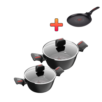 Набір каструль 4,3л, 2,3л Smart Fry + ПОДАРУНОК: Сковорода для млинців