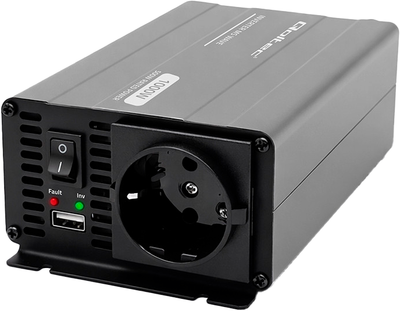 Przetwornica samochodowa Qoltec MS Wave 500/1000W 12V / 230V (5901878526812)