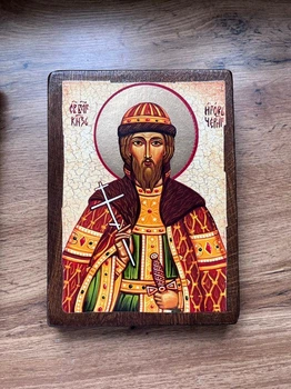 Икона святой Игорь Черниговский 21*28 см на дереве ольха