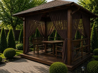 Тюль для беседки из шифона (150х250см), венге