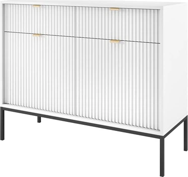Комод Perfect Home Nova KSZ104 83x104x39 см, 2-дверний, 2 шухляди, чорні ніжки Білий (000012376884)