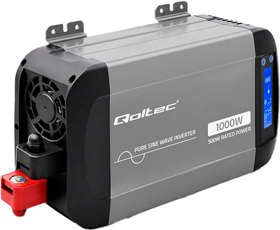 Przetwornica napięcia Qoltec Pure Sine Wave 12V/230V 500/1000W LCD USB / USB-C (5901878526881)