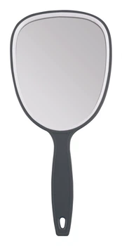Зеркало косметическое овальное з ручкой 28х13см сіре TITANIA art.1530L