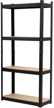 Regał metalowy Profix 62033C 4 półki 150 x 75 x 30 cm Czarny (5903755198020)