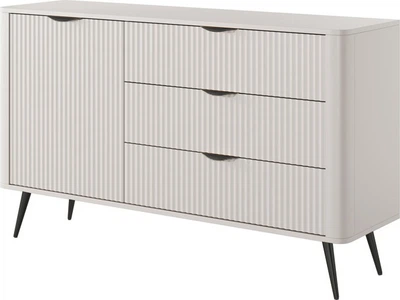 Комод Perfect Home Lante 1D3S/138 81.2x138.2x38 см, 1-дверний, 3 шухляди, чорні ніжки Бежевий (000012377000)
