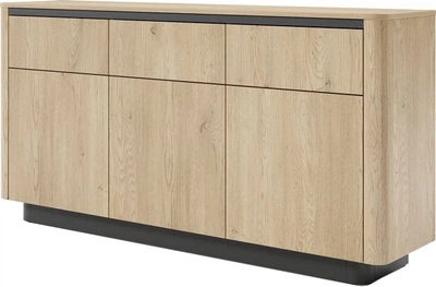 Комод Perfect Home Torro 3D3S/163 82.8x163.2x38.1 см, 3-дверний, 3 шухляди Дуб кремону/чорний (000012377487)