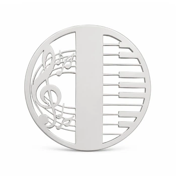 Брошь BROCHE бижутерия Музыка Скрипичный ключ с клавишами серебристая BRSF114500