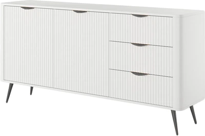 Комод Perfect Home Lante 2D3S/163 81.2x163.2x38 см, 2-дверний, 3 шухляди, чорні ніжки Білий (000012377614)