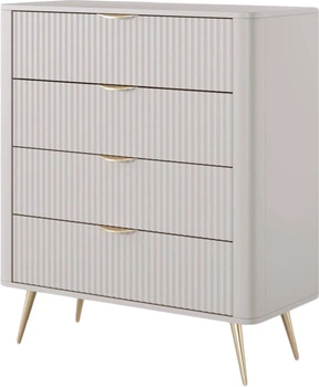 Комод Perfect Home Lante 4S/88 101x88.2x38 см, 4 шухляди, золоті ніжки Бежевий (000012377799)