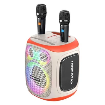 Колонка портативная Hopestar PARTY 130, с двумя микрофонами, Белый