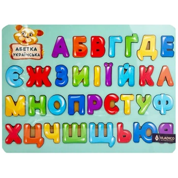 Деревянный пазл-вкладыш "Азбука-зеленая" 3240-04-004 29х39 см