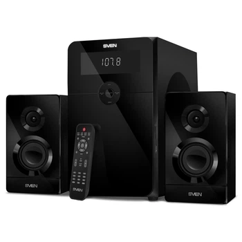 Акустическая система SVEN MS-2250 2.1 Black 80 Вт Bluetooth, FM-радио, USB/SD, MDF корпус, пульт ДУ