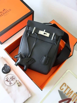 Класичний рюкзак середнього розміру Hermes Hac a Dos Backpack чорний (113)