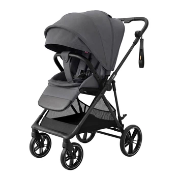 Прогулочная коляска CARRELLO Extra CRL-5532 карбоновая рама, реверсивное сиденье, вес 7 кг, складывание книжкой одной рукой, капюшон SPF 50, поворотные колёса PU, от 6 месяцев до 22 кг Chrome Grey