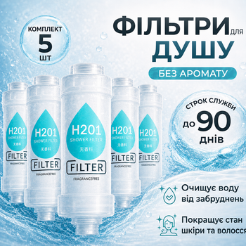 Набор фильтров для душа H201 5 шт сменные модули для очистки жесткой воды и ухода за кожей и волосами