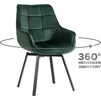 Стул поворотный MEBEL ELITE LUNA Velvet Зеленый ножки черные ME.LUNA/Z/V/K