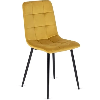 Стул MEBEL ELITE PERU Velvet Желтый ножки черные ME.PERU/CU/V/K