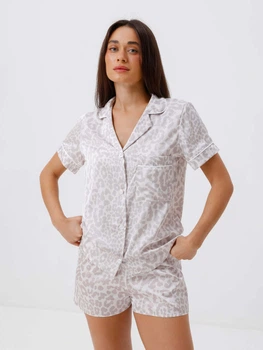 Пижама (рубашка + шорты) женская BARWA garments 0396/72 S Капучино (2113960721651)