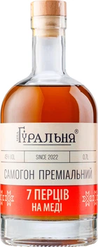 Самогон премиальный Біла Гуральня 7 ПЕРЦЕВ НА МЁДЕ 0.7 л 45% (4820273780227)